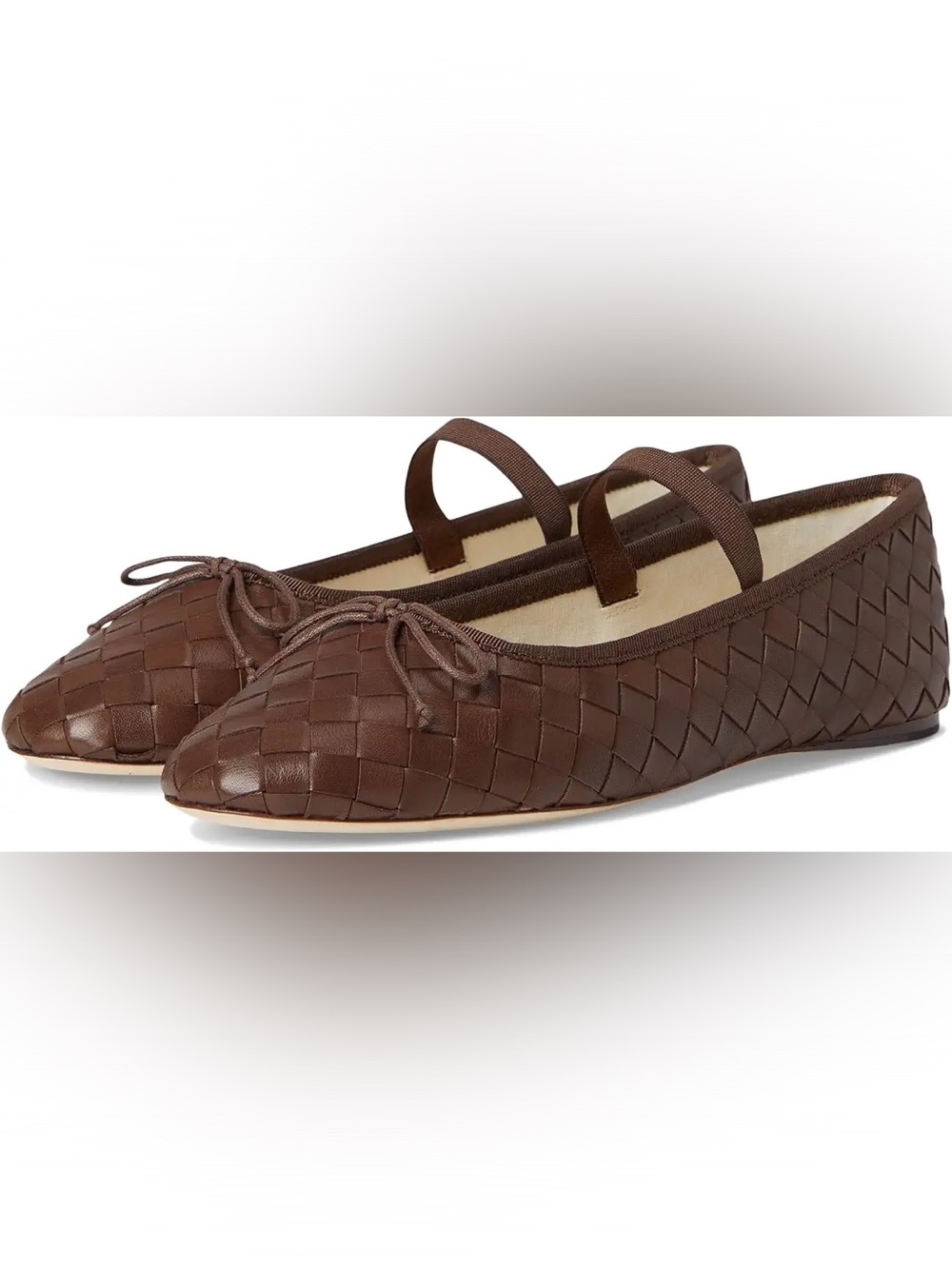 Loeffler Randall Leonie Brown Woven Leather Mary Jane Flats Size 9